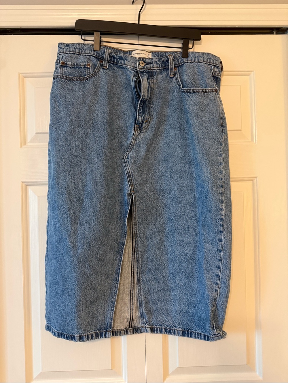 Abercrombie & Fitch Womens Light Blue Denim High Rise Skirt